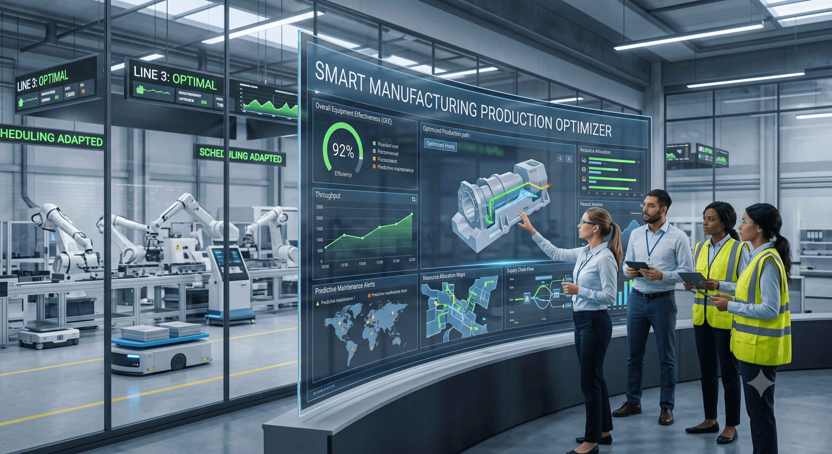 Smart Manufacturing Production Optimizer dashboard
